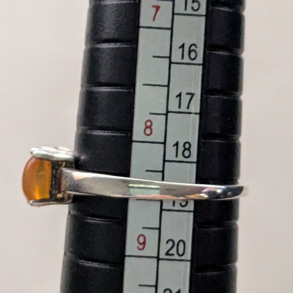 Orange Opal Cabochon 925 Sterling Silver Ring Size 8.5 - Picture 6 of 6